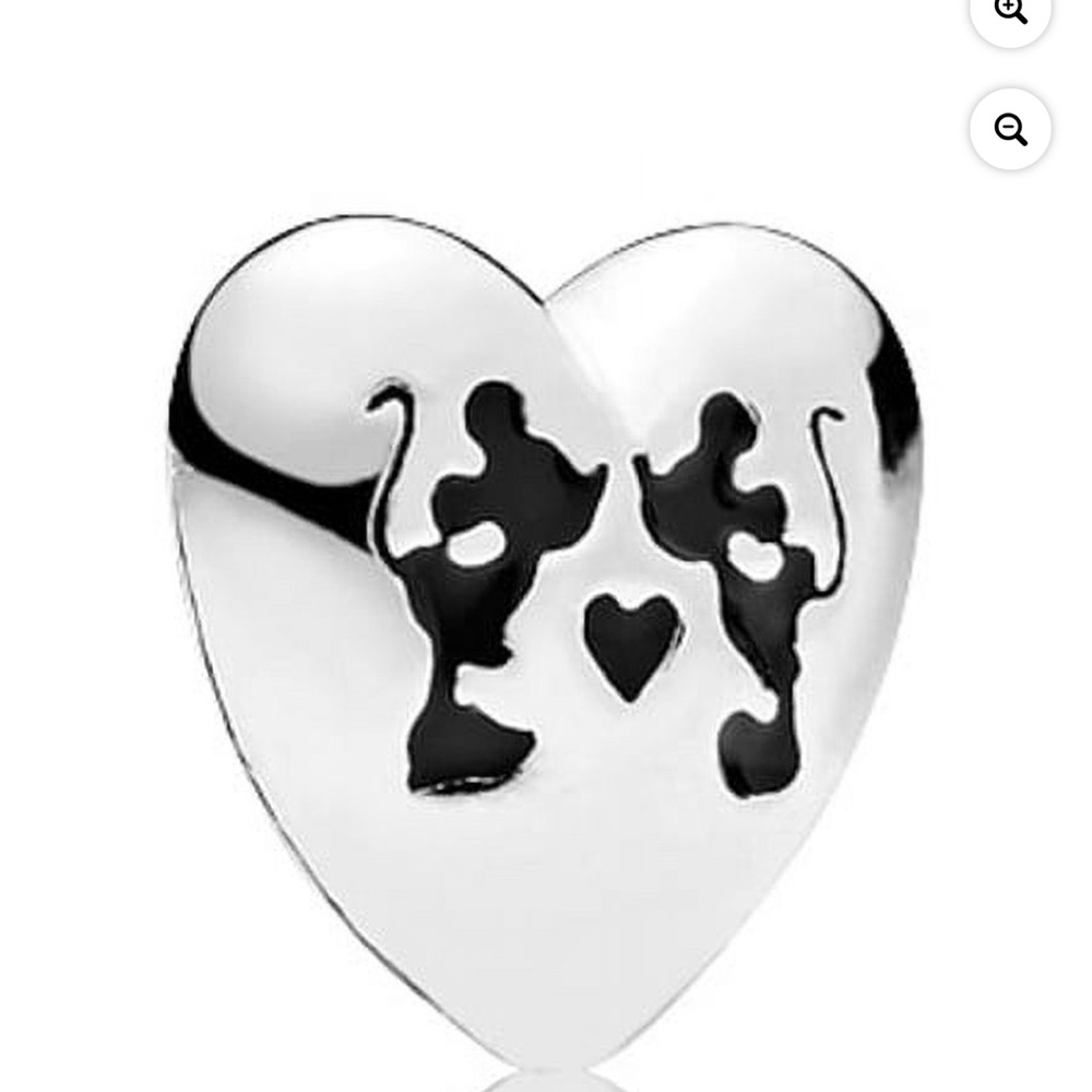 Pandora Mickey & Minnie Silver Heart Charm for Locket